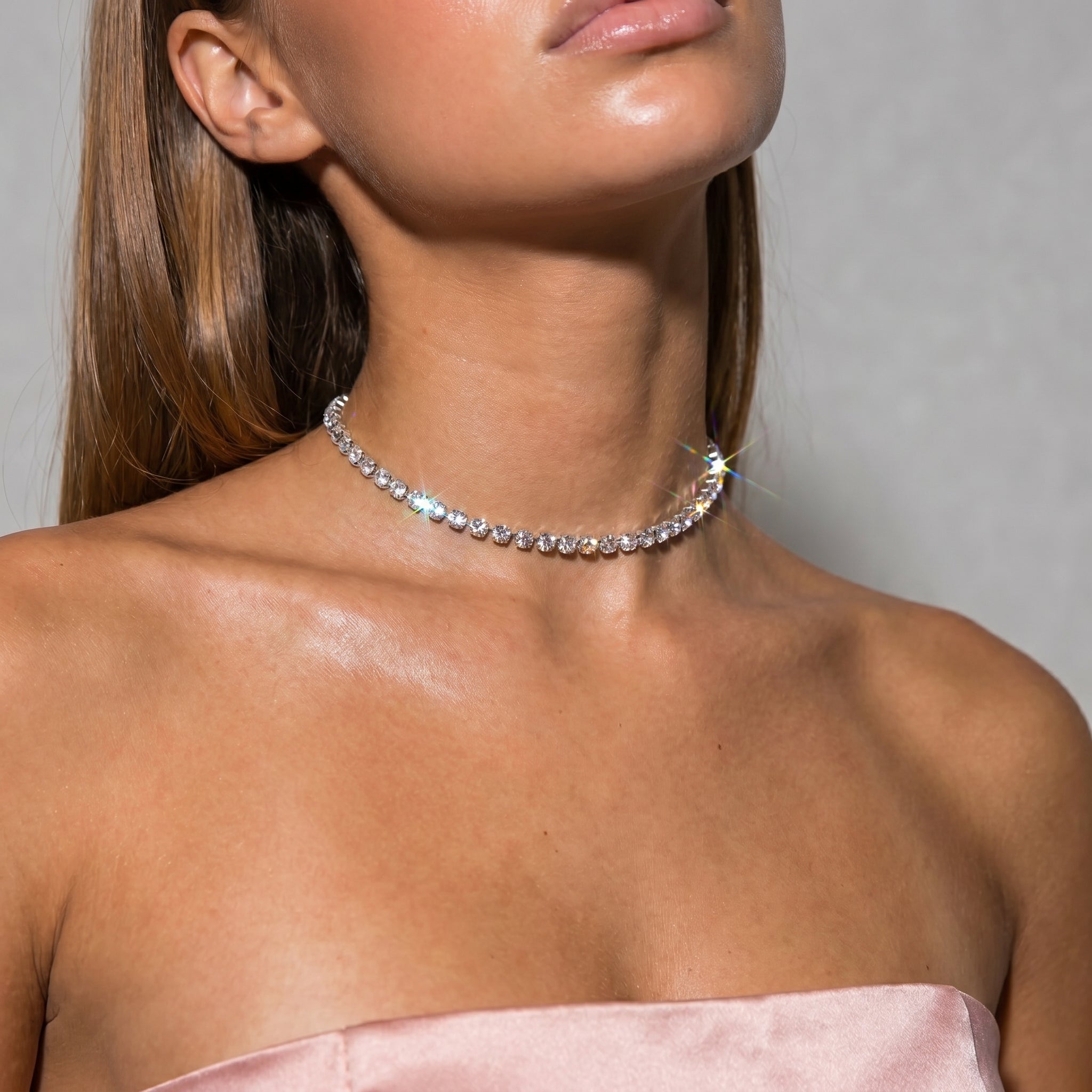 Image of Eternal Glow Crystal Choker Necklace | Rhinestone