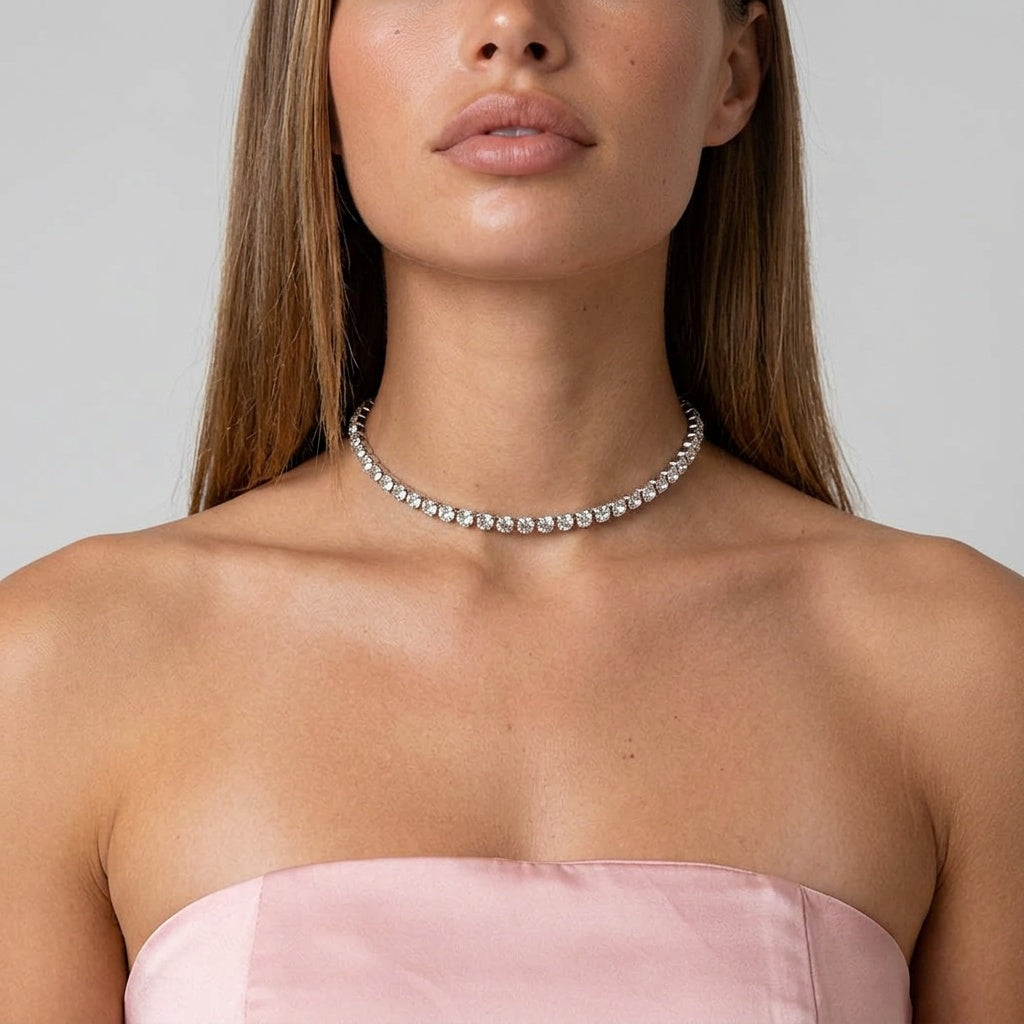 Image of Eternal Glow Crystal Choker Necklace | Rhinestone