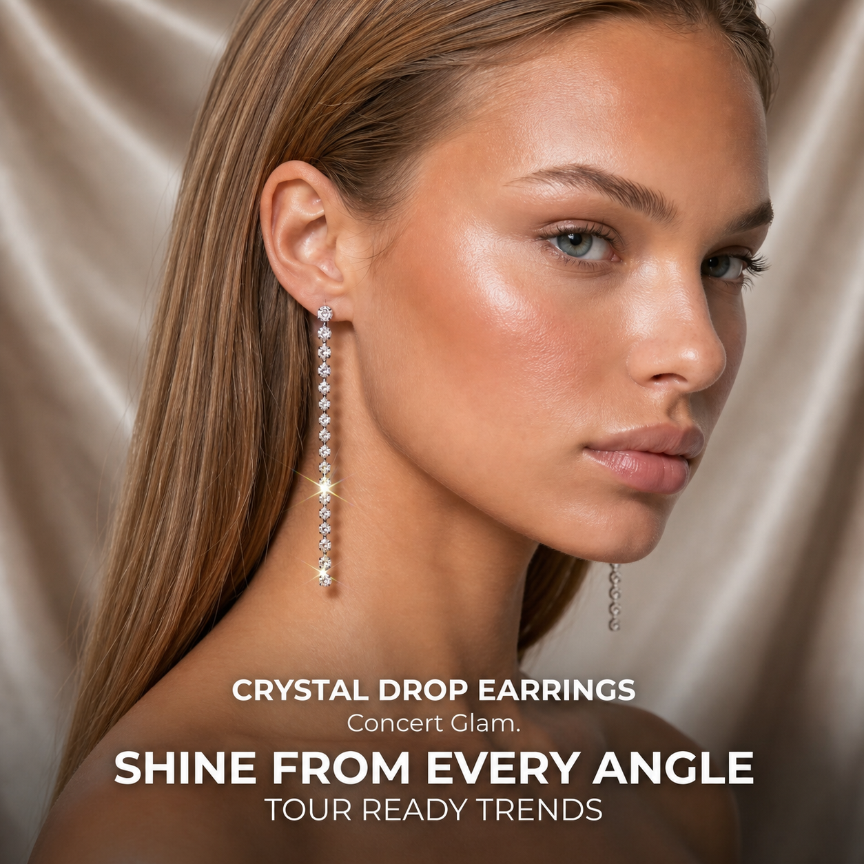 Image of Eternal Glow Crystal Drop Earrings | Rhinestone