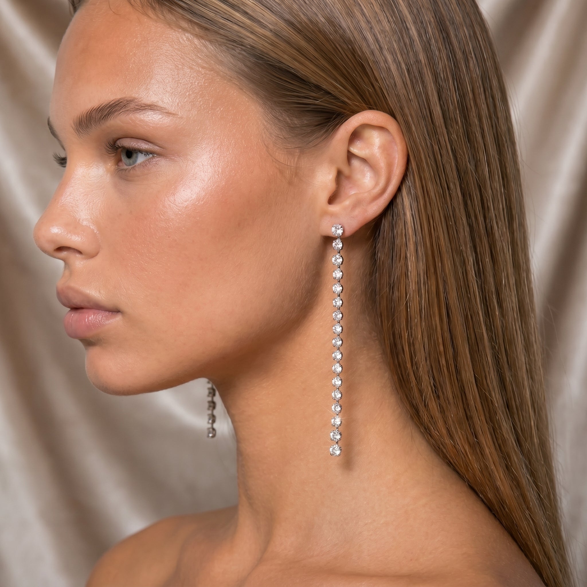Image of Eternal Glow Crystal Drop Earrings | Rhinestone
