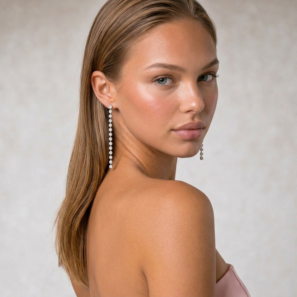 Image of Eternal Glow Crystal Drop Earrings | Rhinestone