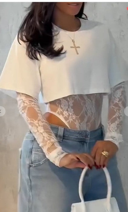 Layered Lace Concert Hoodie