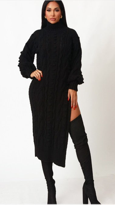 Cozy Luxe Cable Knit Dress