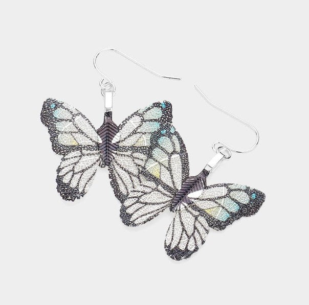 Image of Moonstone Butterfly Drop Earrings