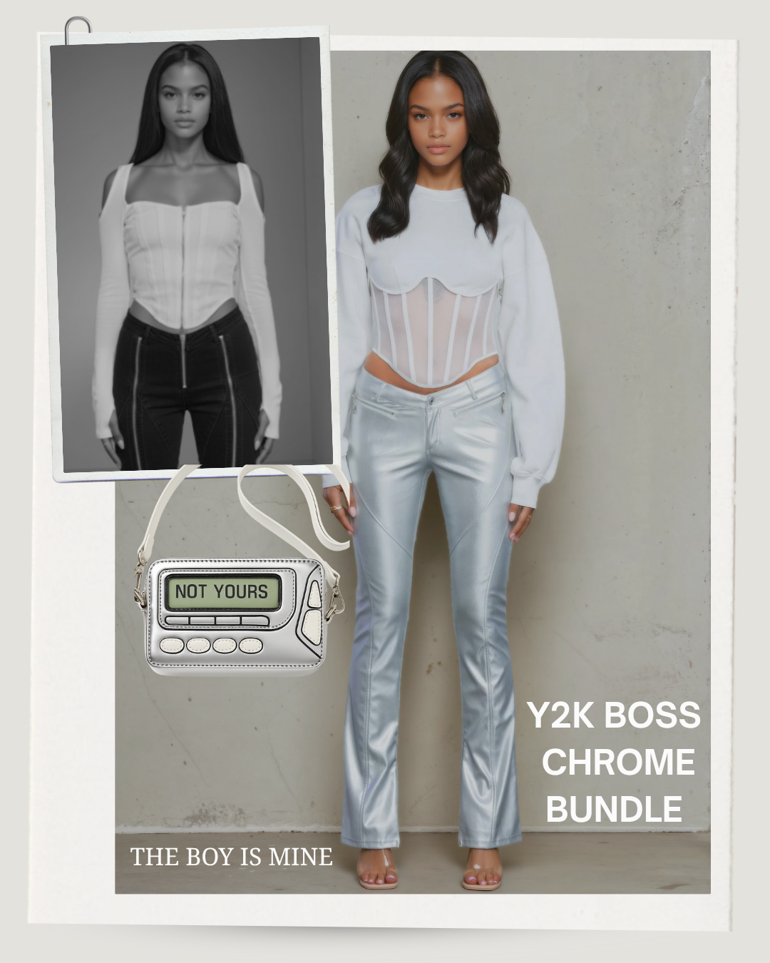 Y2K Boss + 90s Pager Chrome Bundle