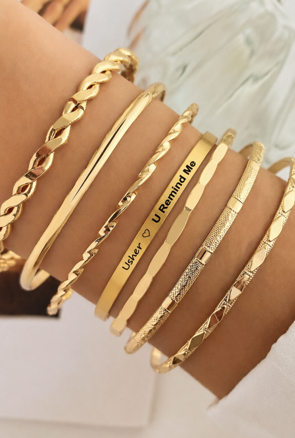 Image of U Remind Me Cuff Bangle | Stack Bracelet Set
