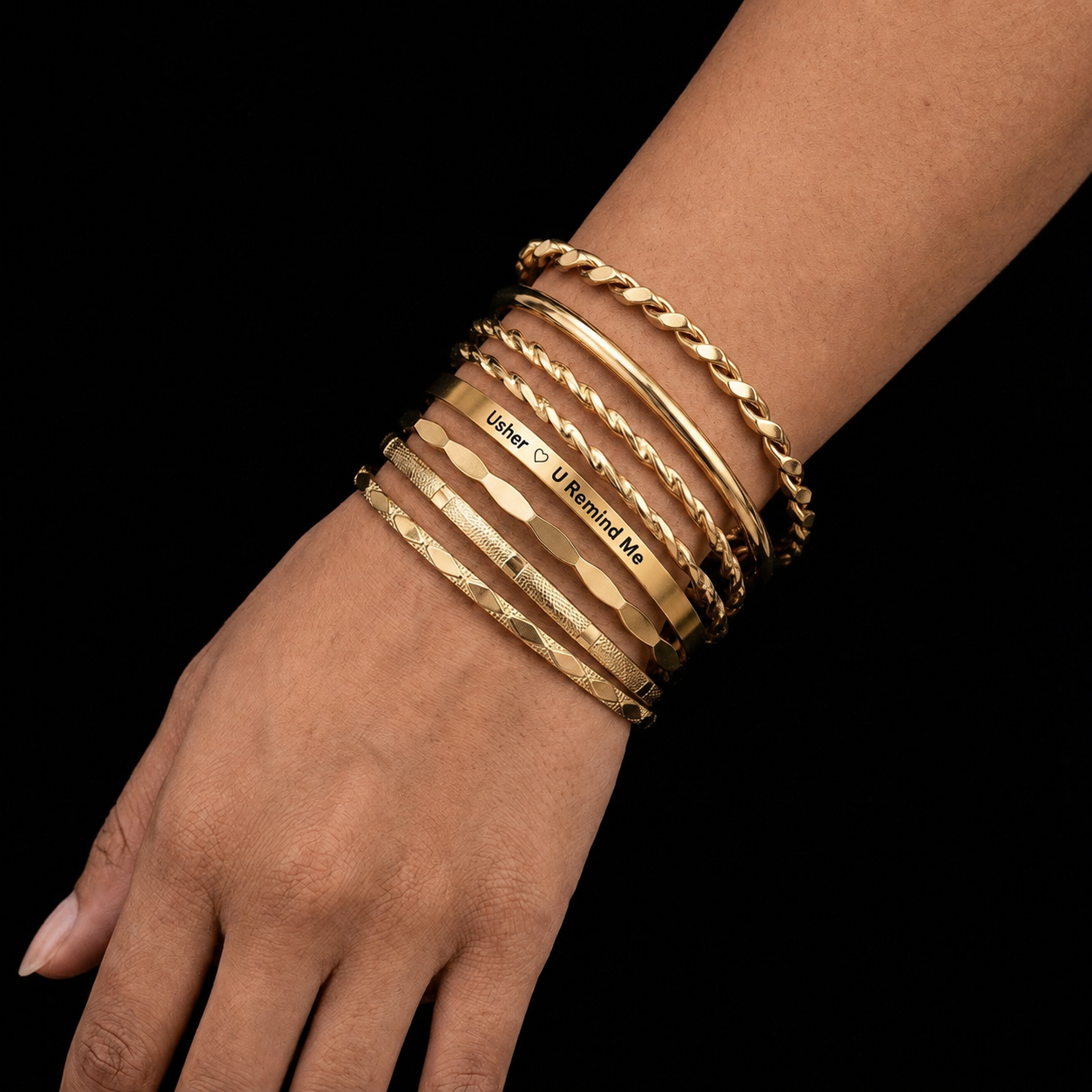 Image of U Remind Me Cuff Bangle | Stack Bracelet Set