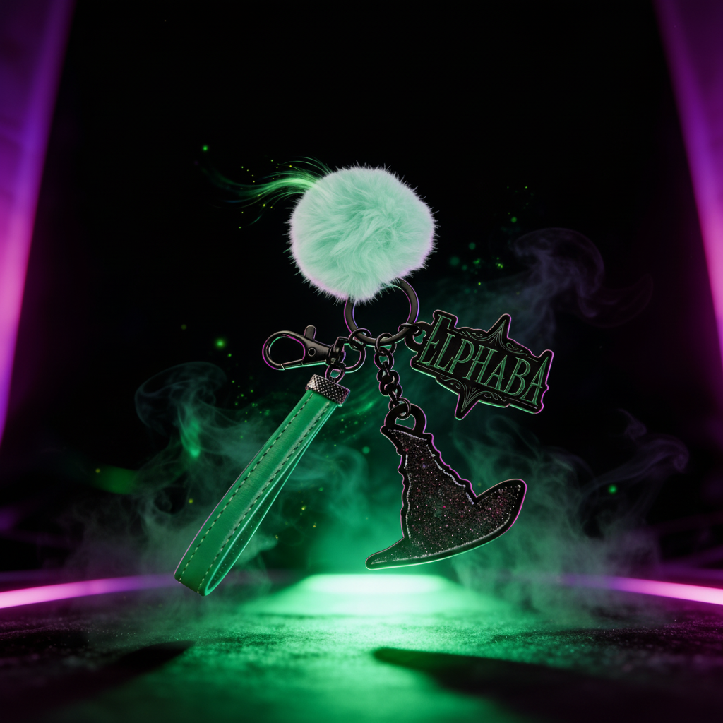 Image of Wicked Elphaba Hat Pom Keychain