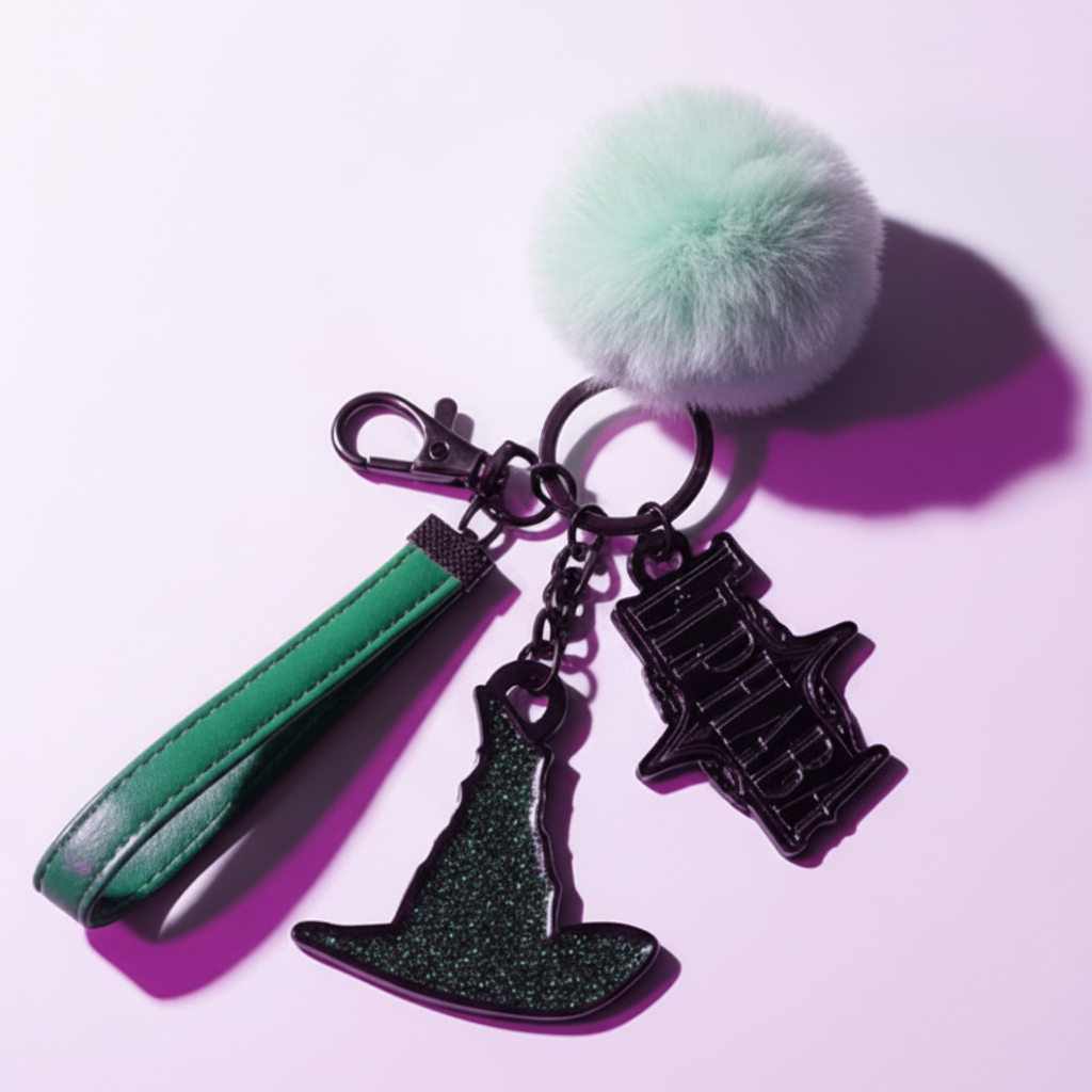 Image of Wicked Elphaba Hat Pom Keychain