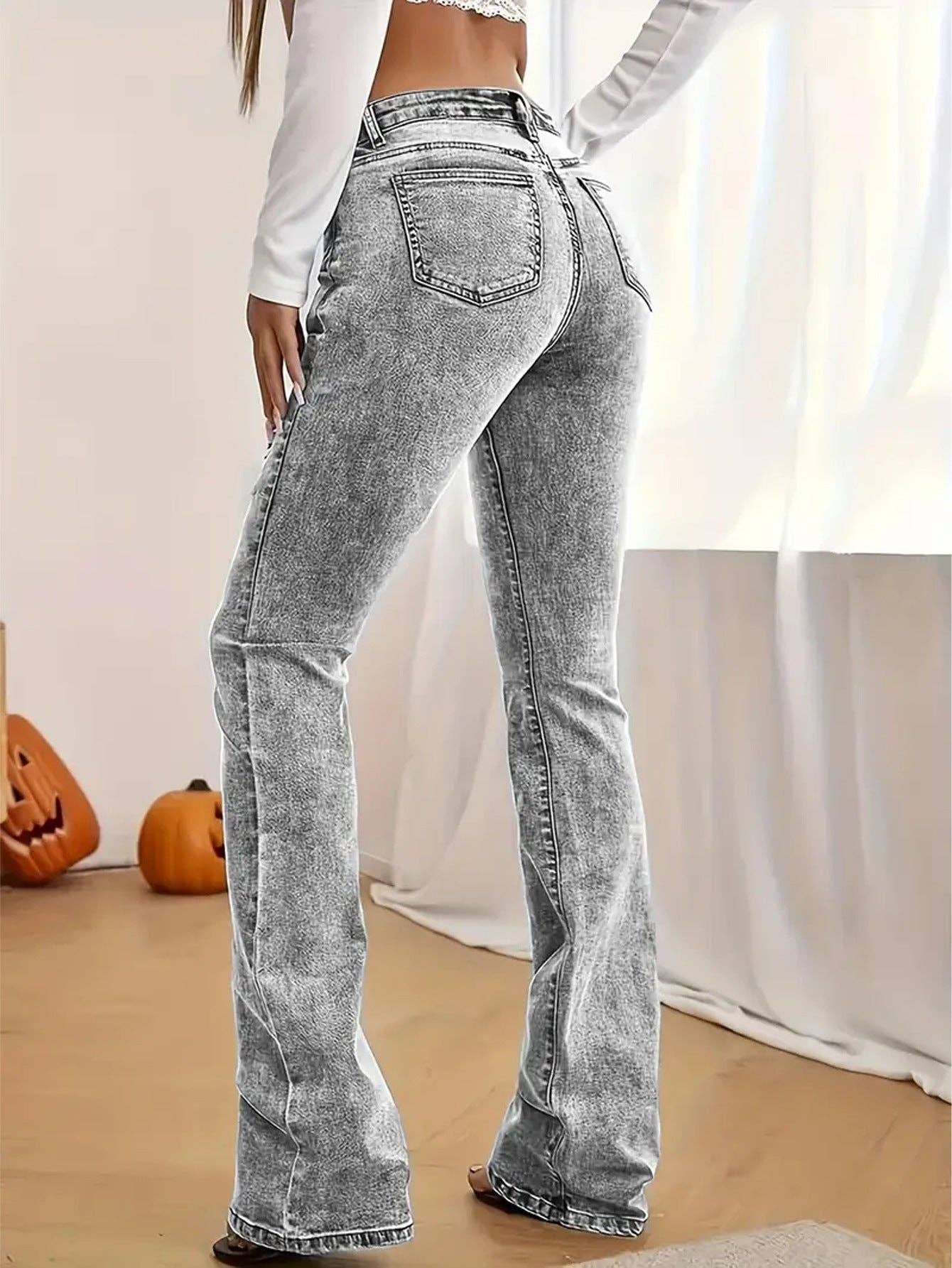 Image of Stretch Slim Fit and Flared Jeans
