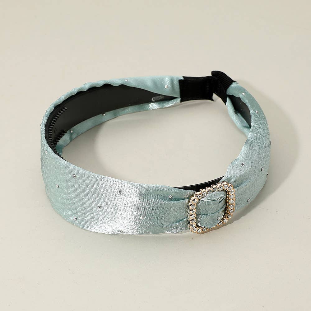 Image of Satin Crystal Buckle Headband | Wide Hair Accessory