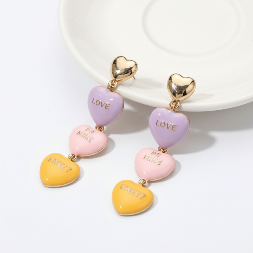 Image of Candy Heart Drop Earrings