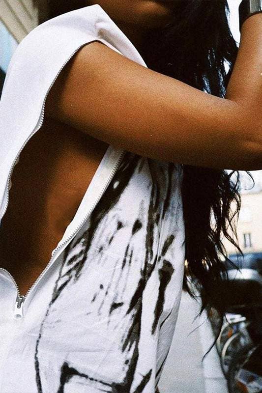 Image of Boss Blazer Designer Zipper Shirt Dress