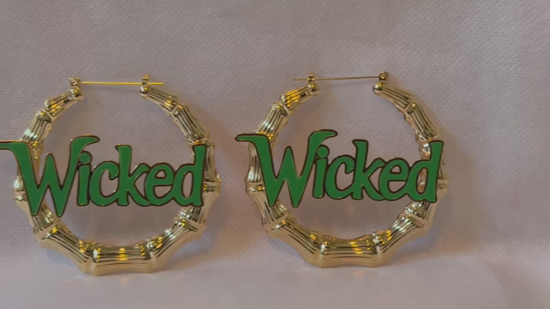 Image of Elphaba Bamboo Hoop Earrings